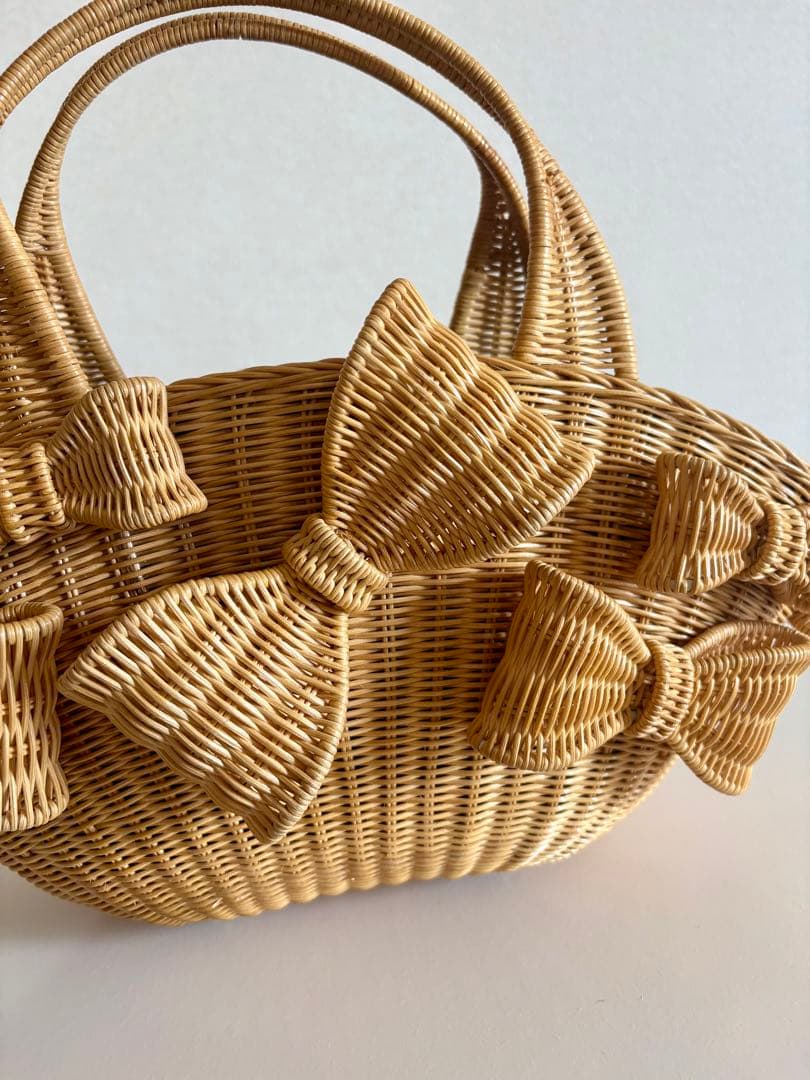 アナトリエ　Anatelierリボン かごバッグ