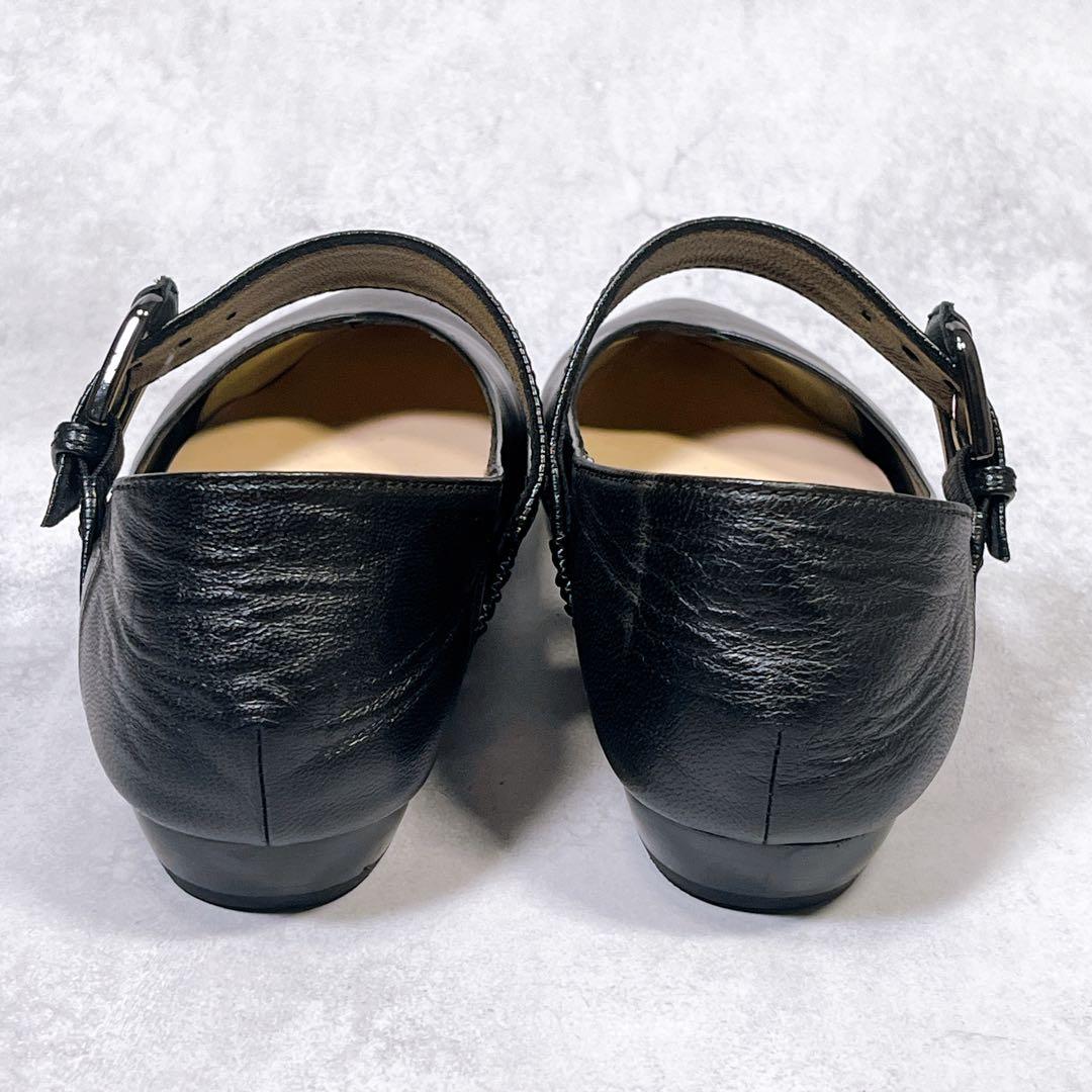 ☆美品☆【ヒミコ】パンプス (24.5) 2WAYベルトデザインバブーシュ　黒