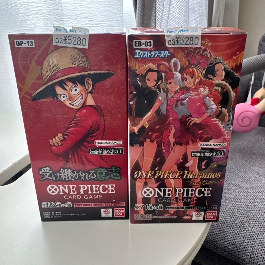ワンピースカード2BOX　受け継がれる意志　ヒロインズエディション　テープあり