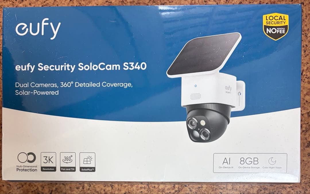Anker Eufy SoloCam S340（屋外防犯カメラ）ソーラー充電