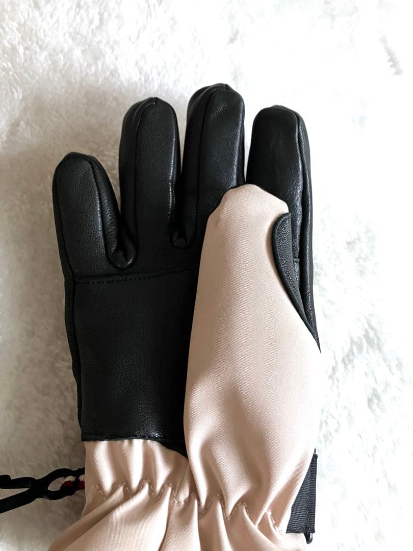 MONCLER グローブ ベージュ/ブラックキッズ用Ｌ