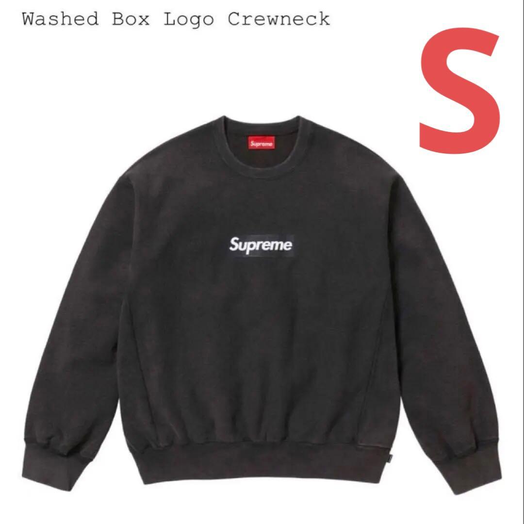 Supreme Washed Box Logo Crewneck ブラック