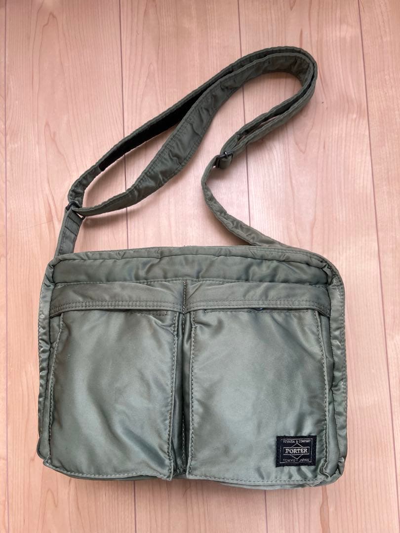 【美品】 PORTER TANKER ショルダーバッグ グリーン