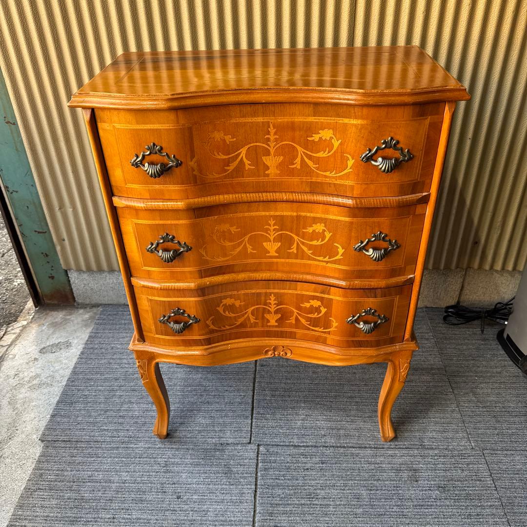 木製チェスト 3段 引き出し付き　北欧風サイドボード