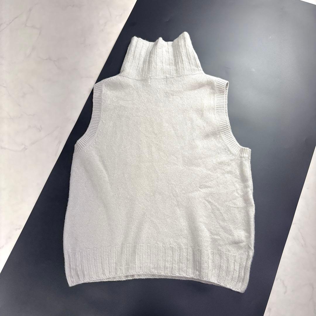 美品✨マーガレットハウエル ロールネック ニットベスト カシミヤ混 ライトグレー