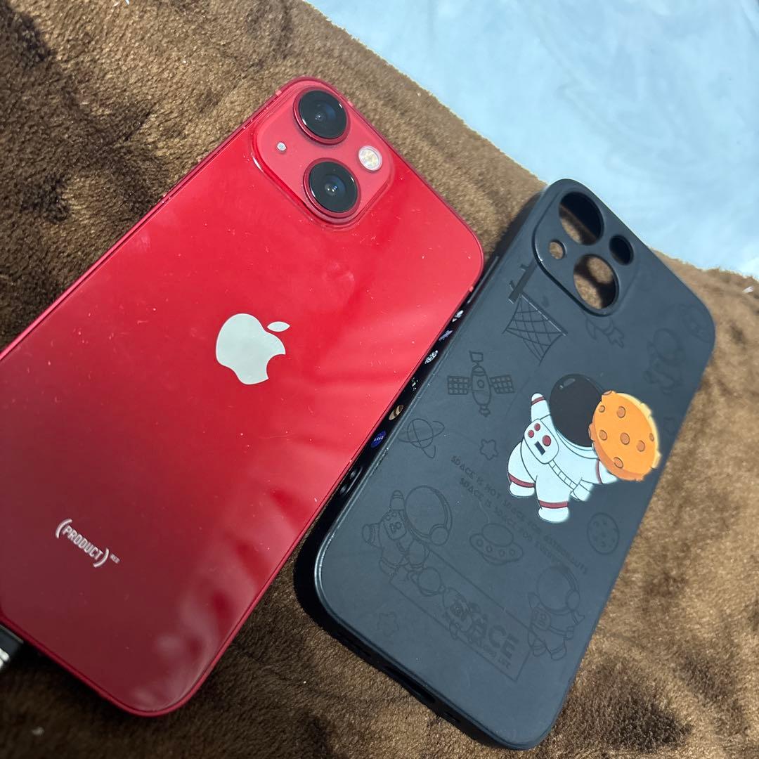 iPhone 12 mini 128GB ホワイト　赤. カバー付き