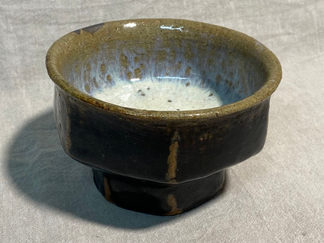 武内晴二郎作　黒釉面取鉢