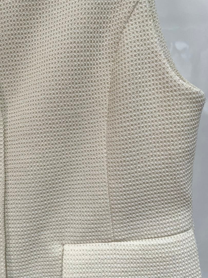 アナイ　ワッフルツイードペプラムジレ