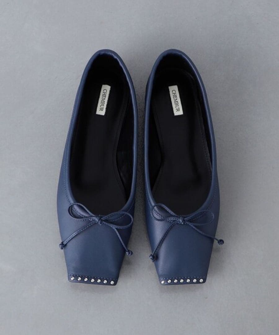 チェンバー　ネイビーフラットシューズ36.5