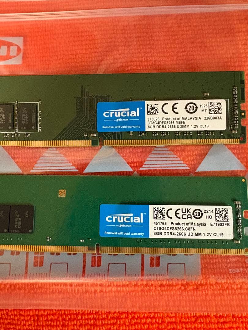 Crucial 8GB DDR4-2666 メモリ　合計16GB