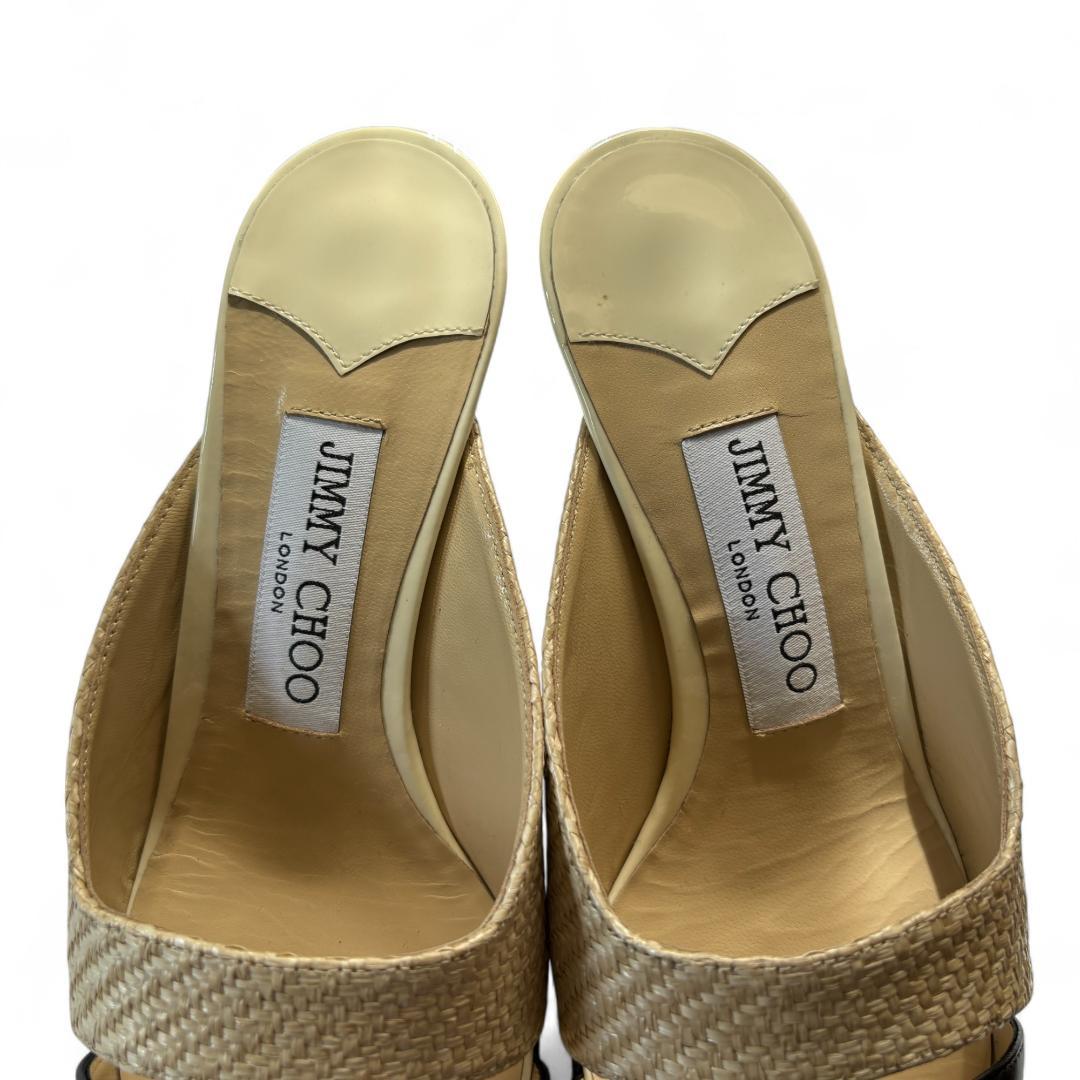 極美品 ジミーチュウ ZALEA 65 ミュール 黒×ベージュ 36 約23cm