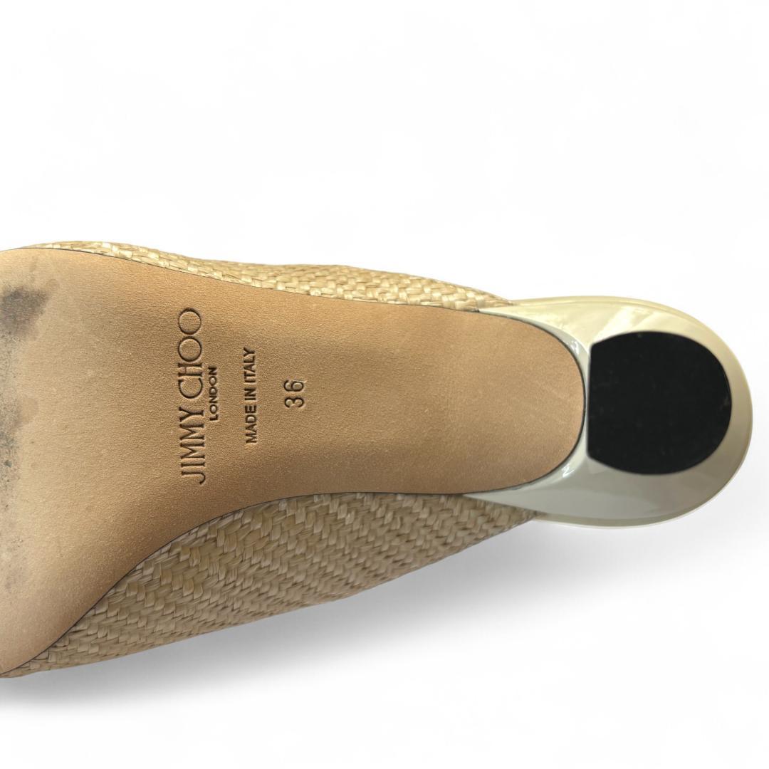 極美品 ジミーチュウ ZALEA 65 ミュール 黒×ベージュ 36 約23cm