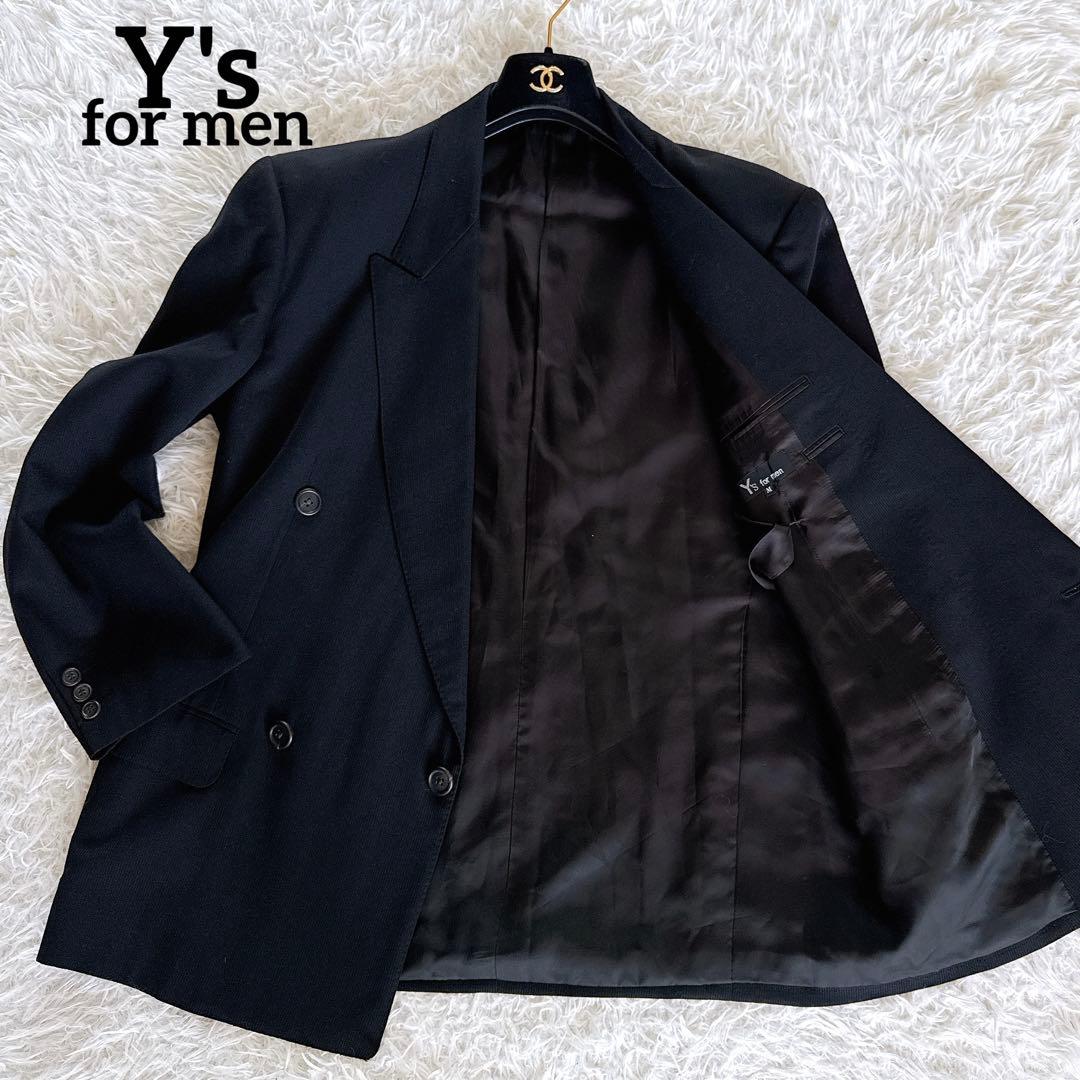 美品【Y’s for men】ダブルブレスト テーラードジャケット ブラック M