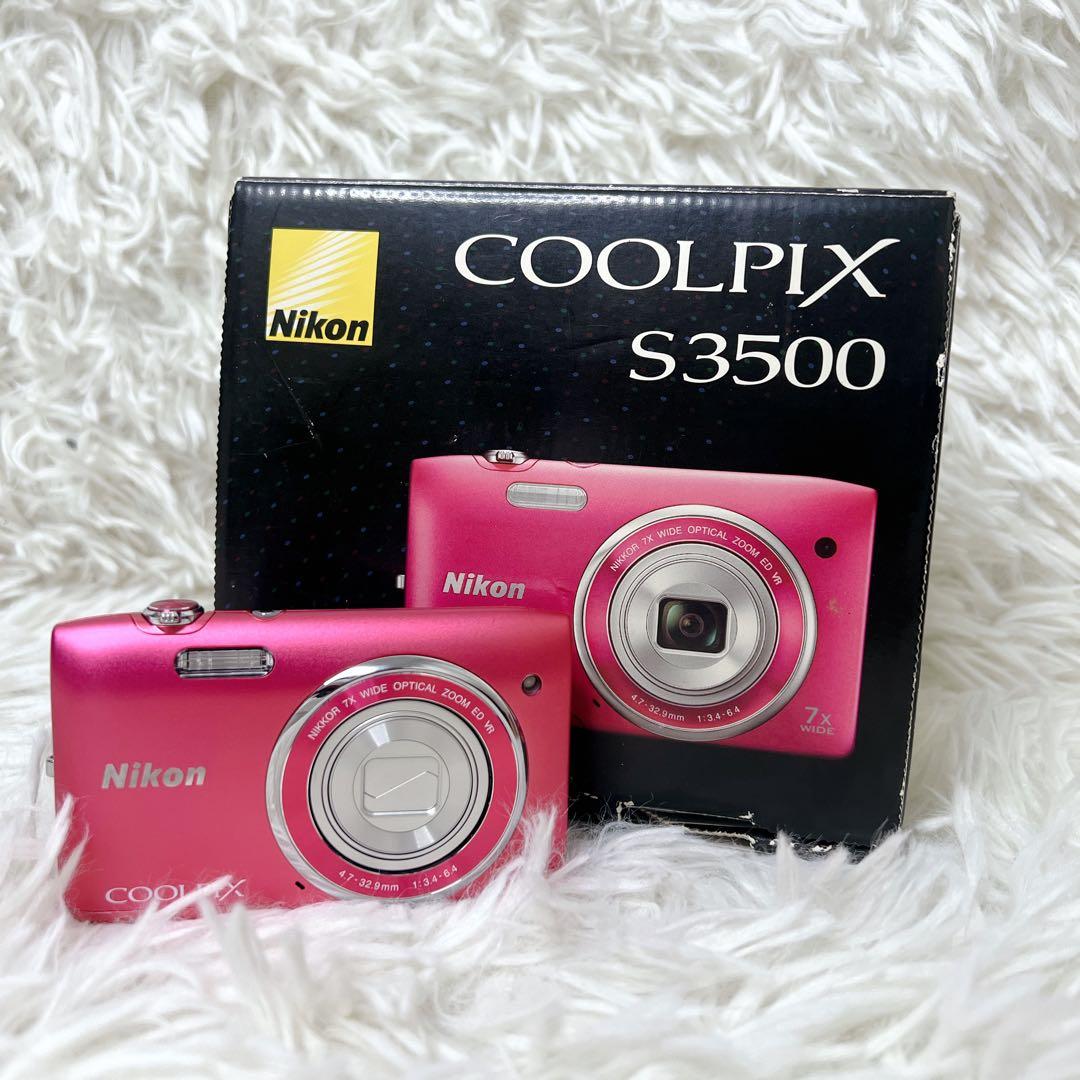 動作確認済✨Nikon COOLPIX S3500 ピンク デジカメ 付属品多数