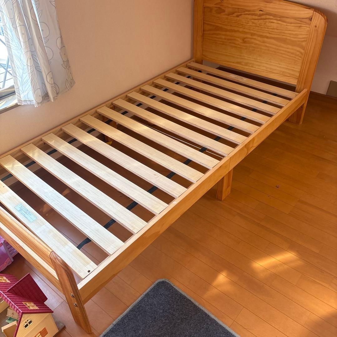 木製シングルベッドフレーム スラット式