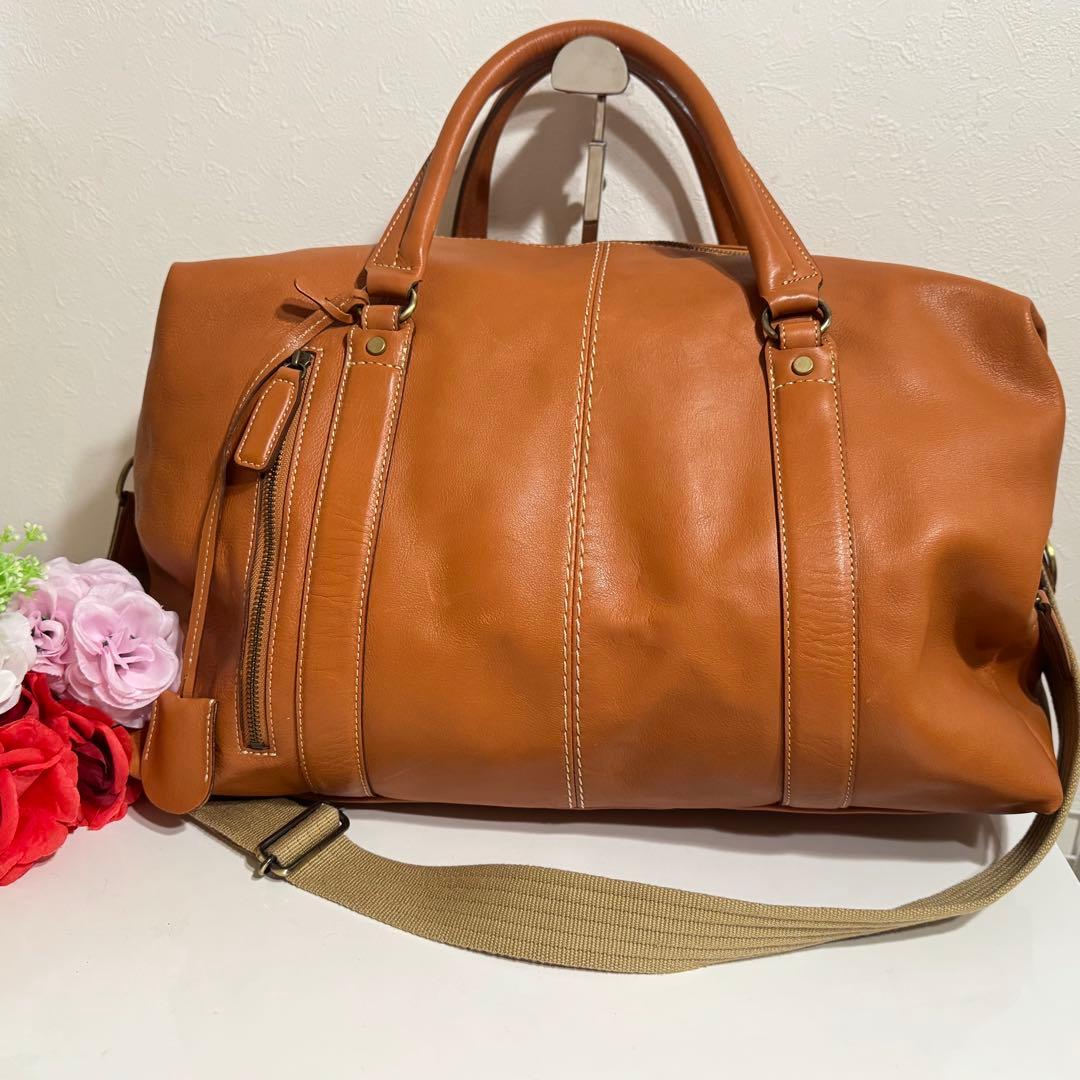 土屋鞄　ツチヤカバン ボストンバック ショルダーバッグ ライトブラウン