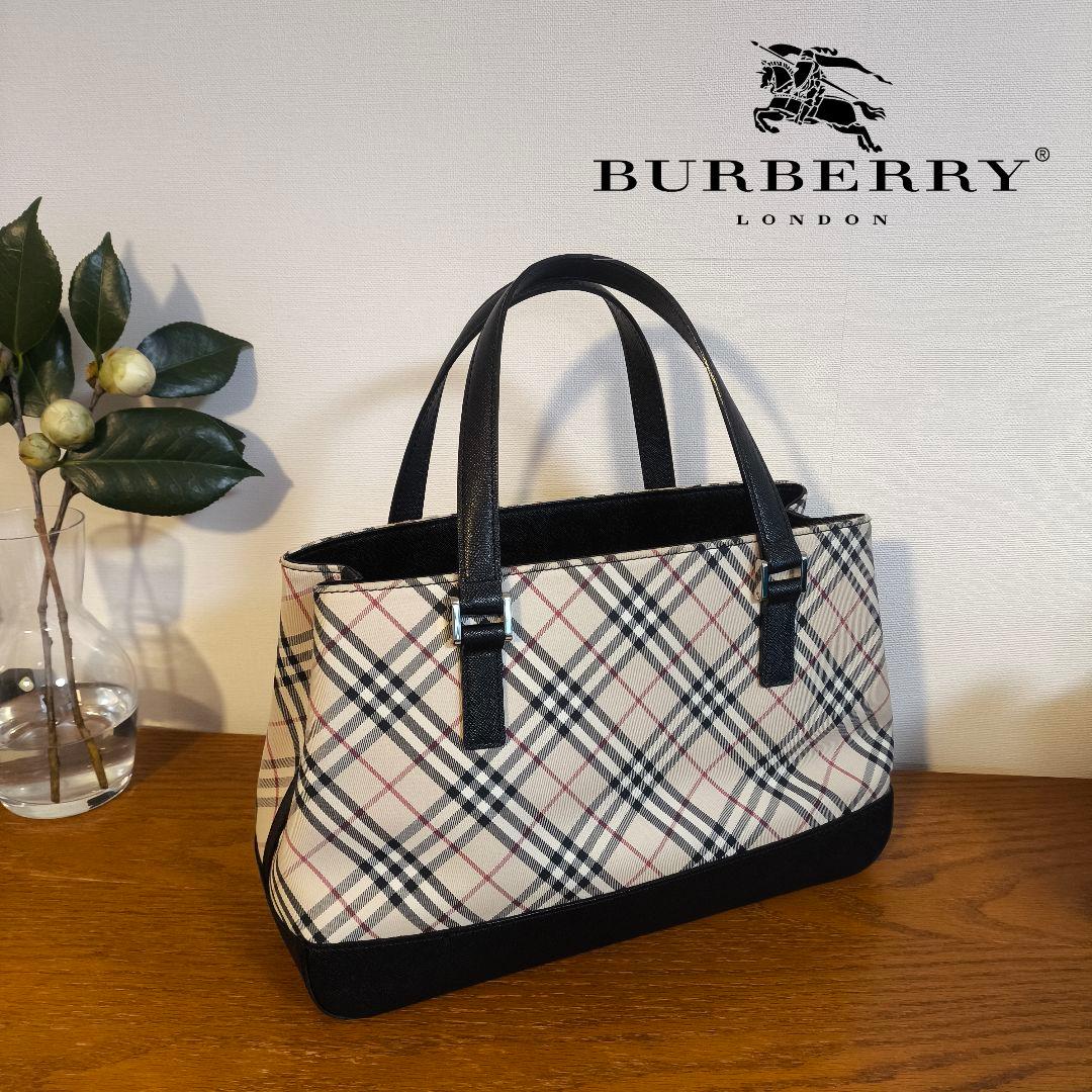 美品　バーバリー　BURBERRY　ノバチェック　ハンドバッグ　ベージュ