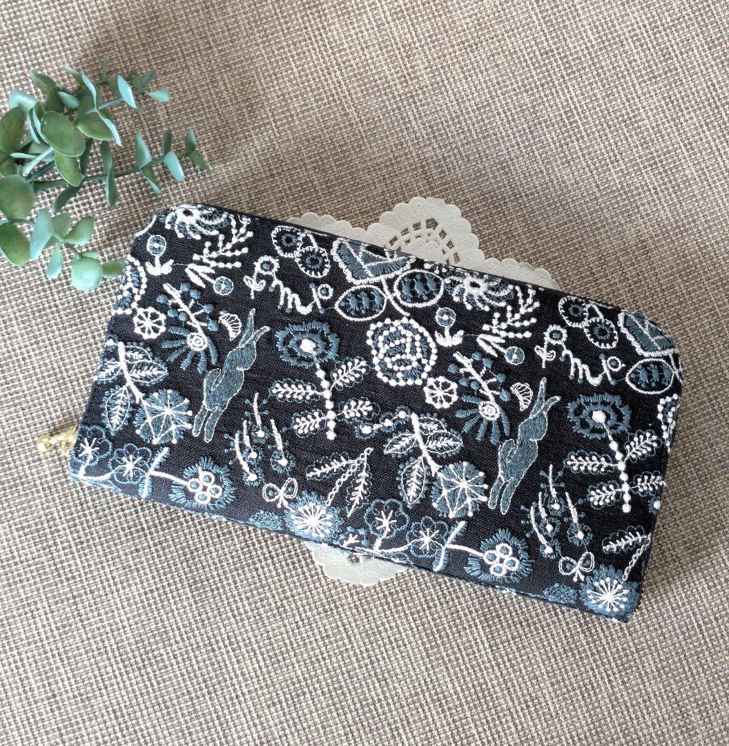 ミナペルホネン celebrate 長財布 ハンドメイド ダークネイビー