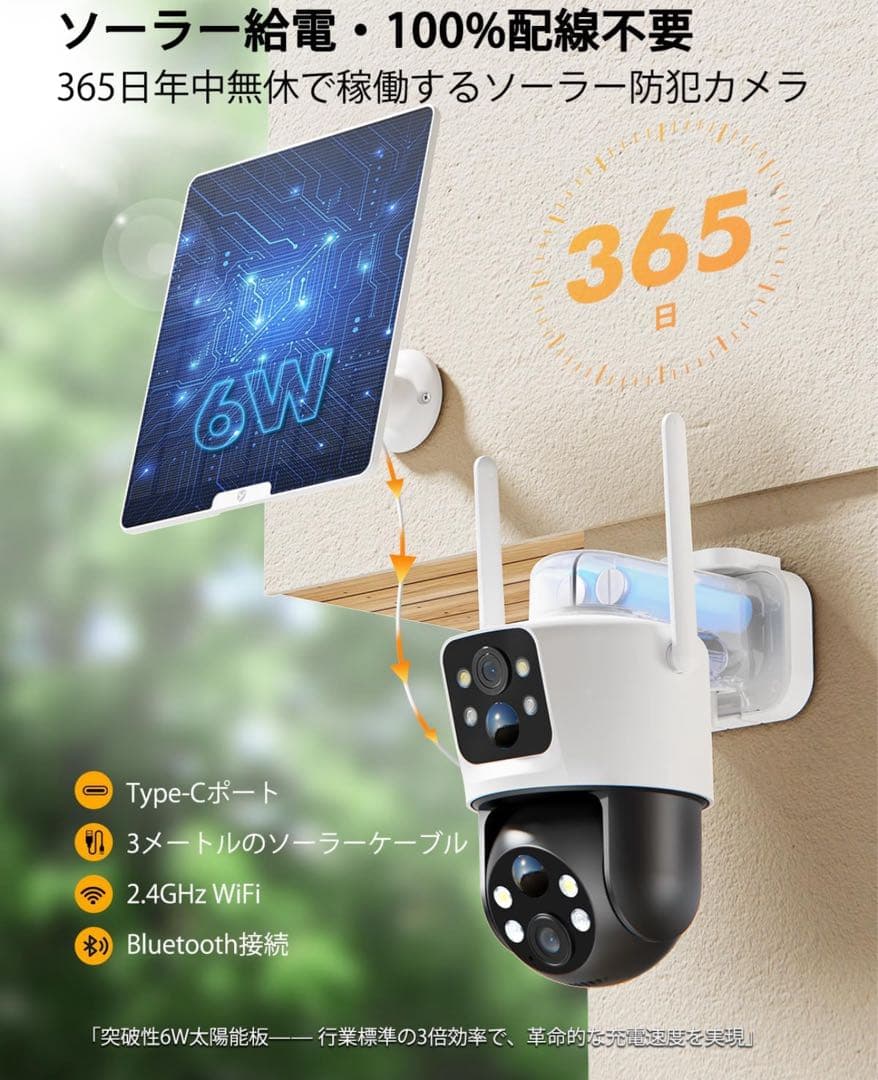 防犯カメラ 屋外 ソーラー YESRAMO監視カメラ 屋外 ソーラー PIR
