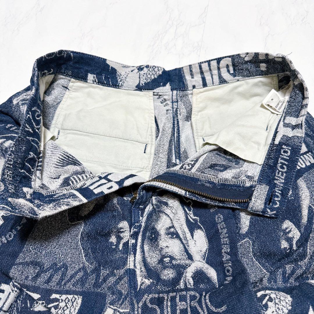 美品✨ヒステリックグラマー　ゆったり　ジャガードパンツ　総柄　ブルー