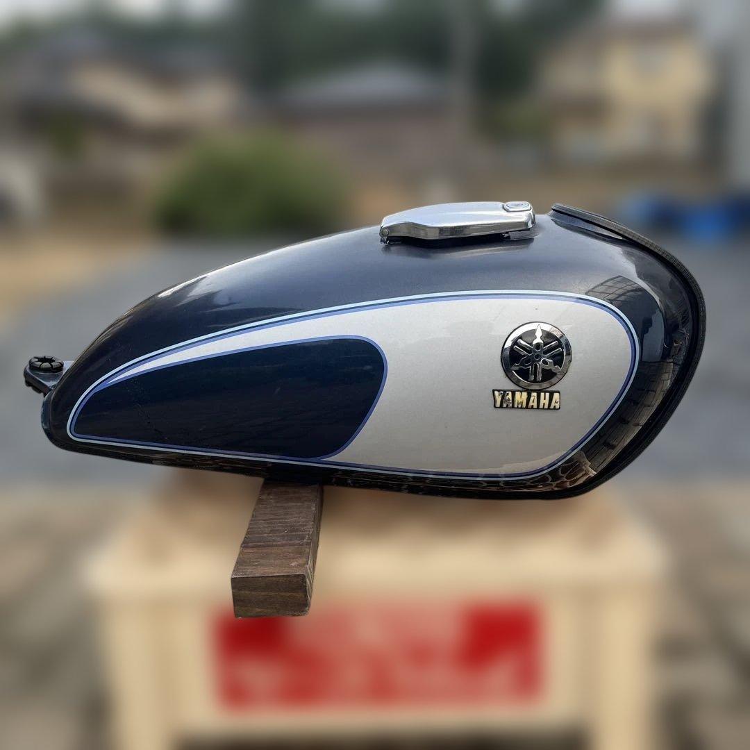 Yamaha SR400 バイクタンク 青/銀