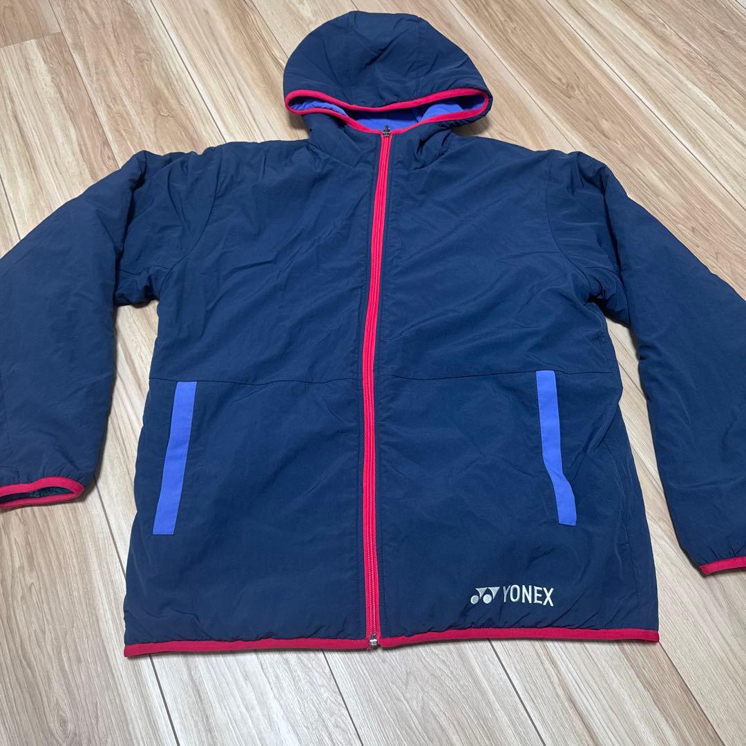 美品 ヨネックス YONEX リバーシブル ボアジャケット ネイビー Lサイズ