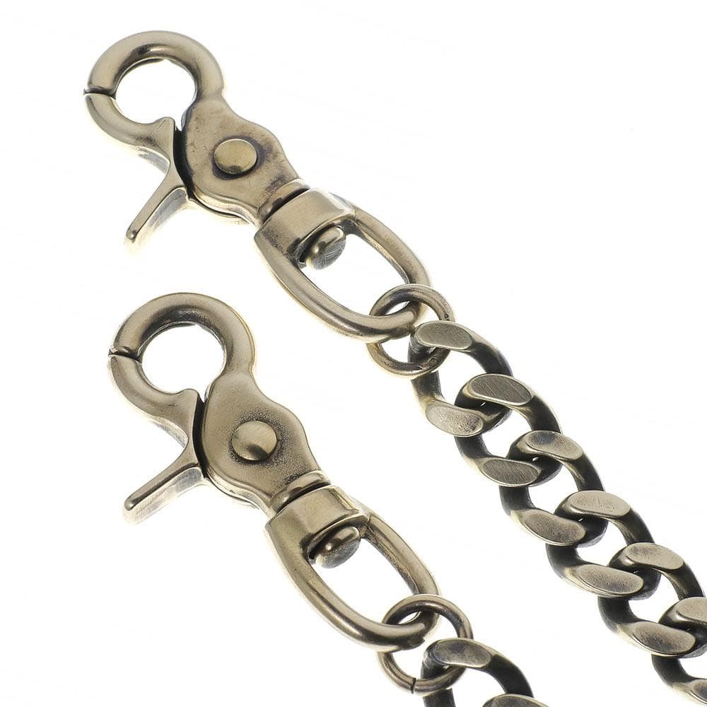 真鍮 ブラス ウォレットチェーン 喜平チェーン オリジナル 燻し加工 x2個