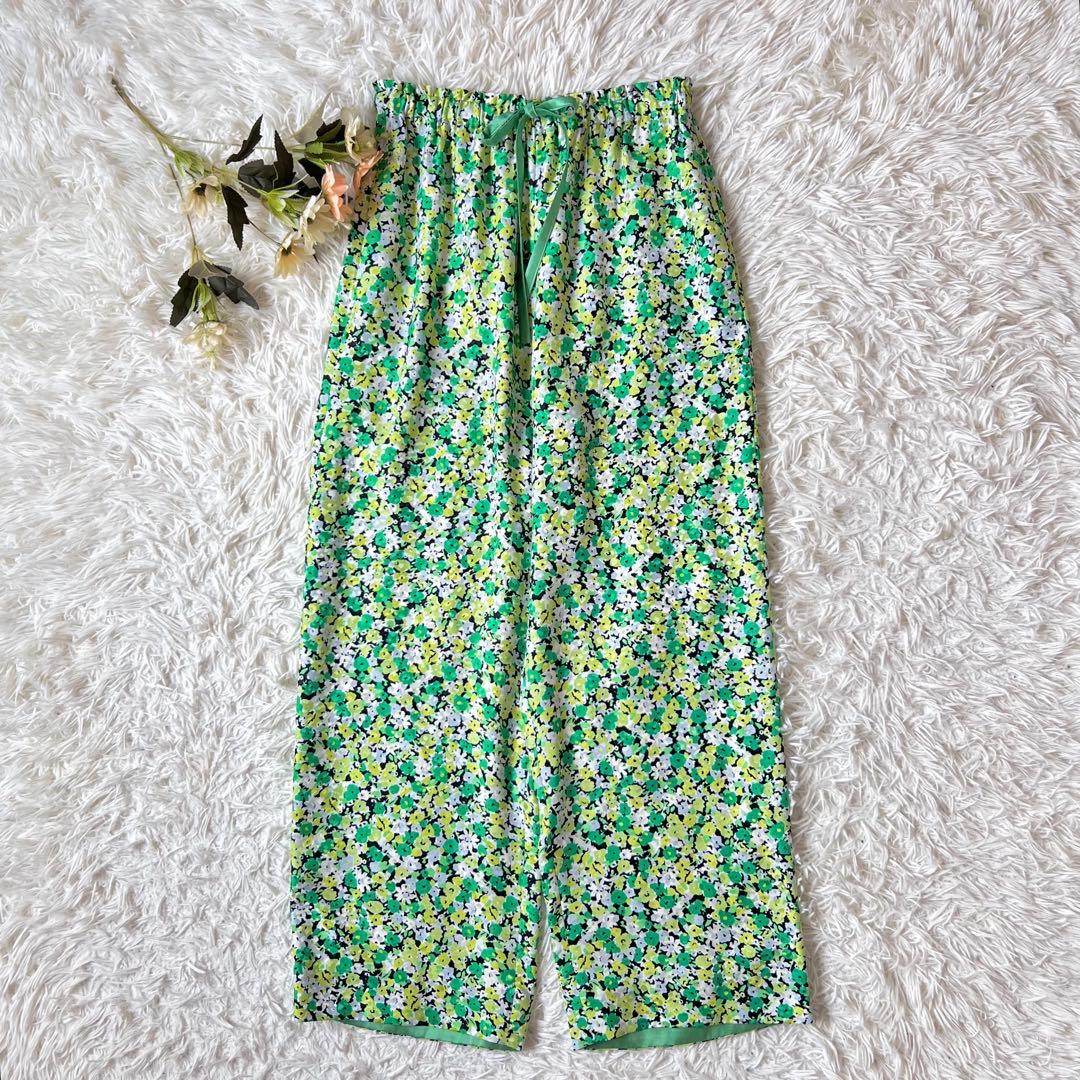 BLAMINK ブラミンク シルク 花柄 ドロスト パンツ