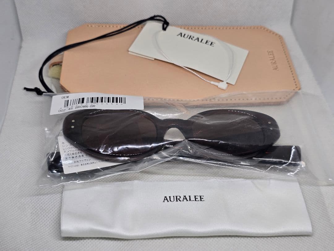 AURALEE ブラウン オーバルサングラス 49-22-146