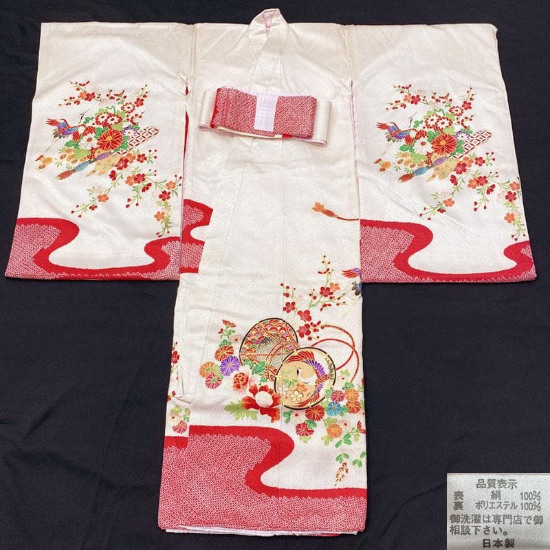 501ax18, 412ay15 ◎お宮参り 祝い着 掛け着 花鼓笙 長襦袢付