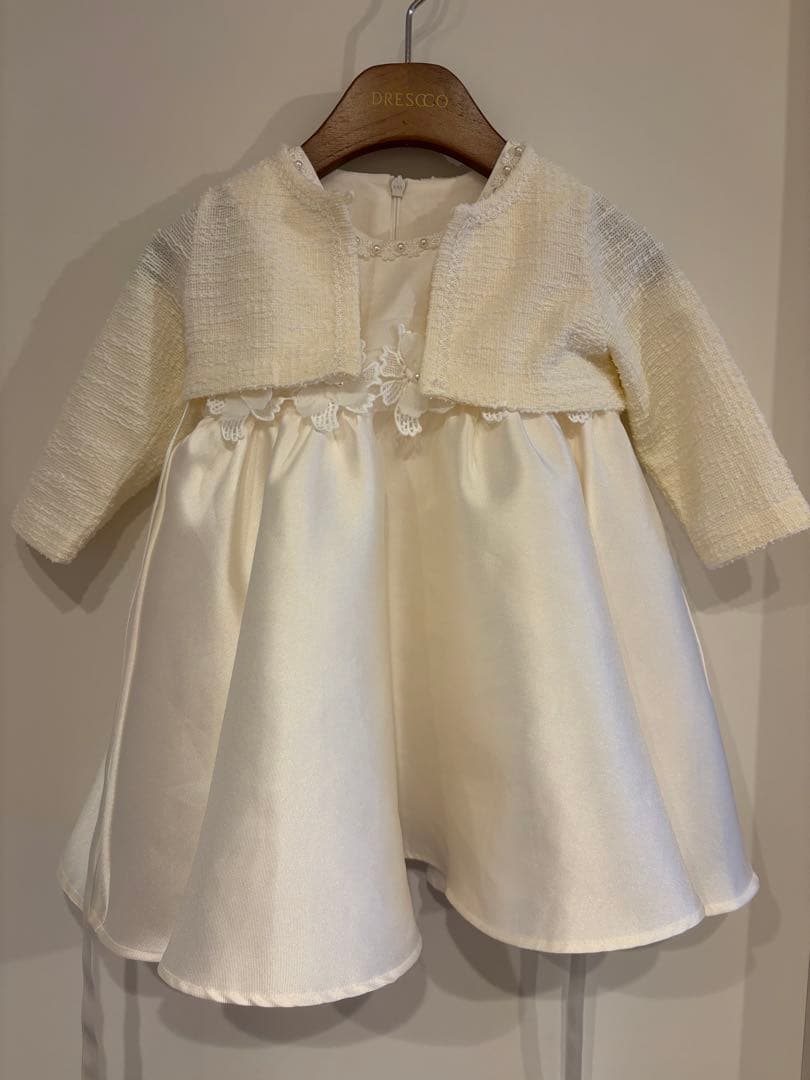 ✴︎美品✴︎ DRESCCO ベビードレス&ボレロ 80cm(2号)ホワイト