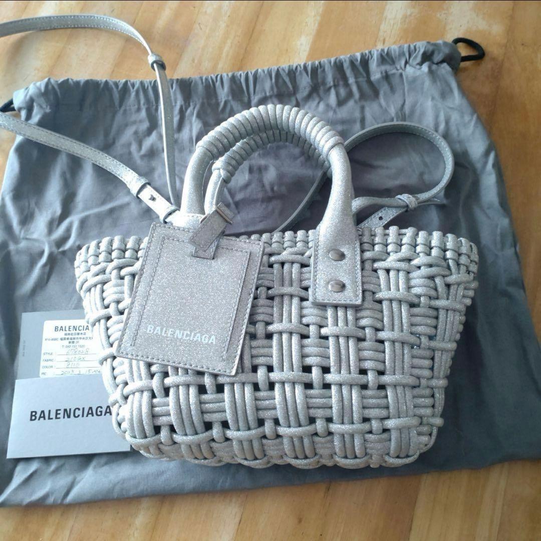 バレンシアガ　BALENCIAGA ビストロXXS シルバー　ラメ　バッグ