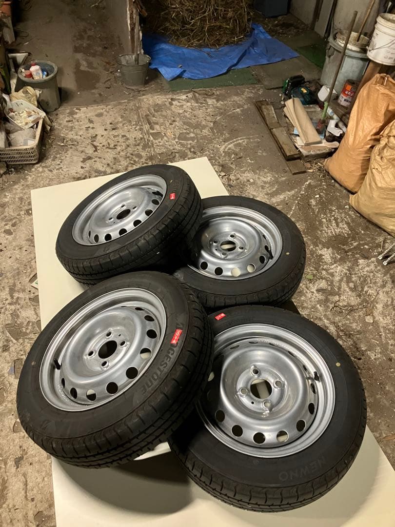 ゆ*る様 2025年製 14インチ メッキスチールタイヤ NEWNO [送料込み