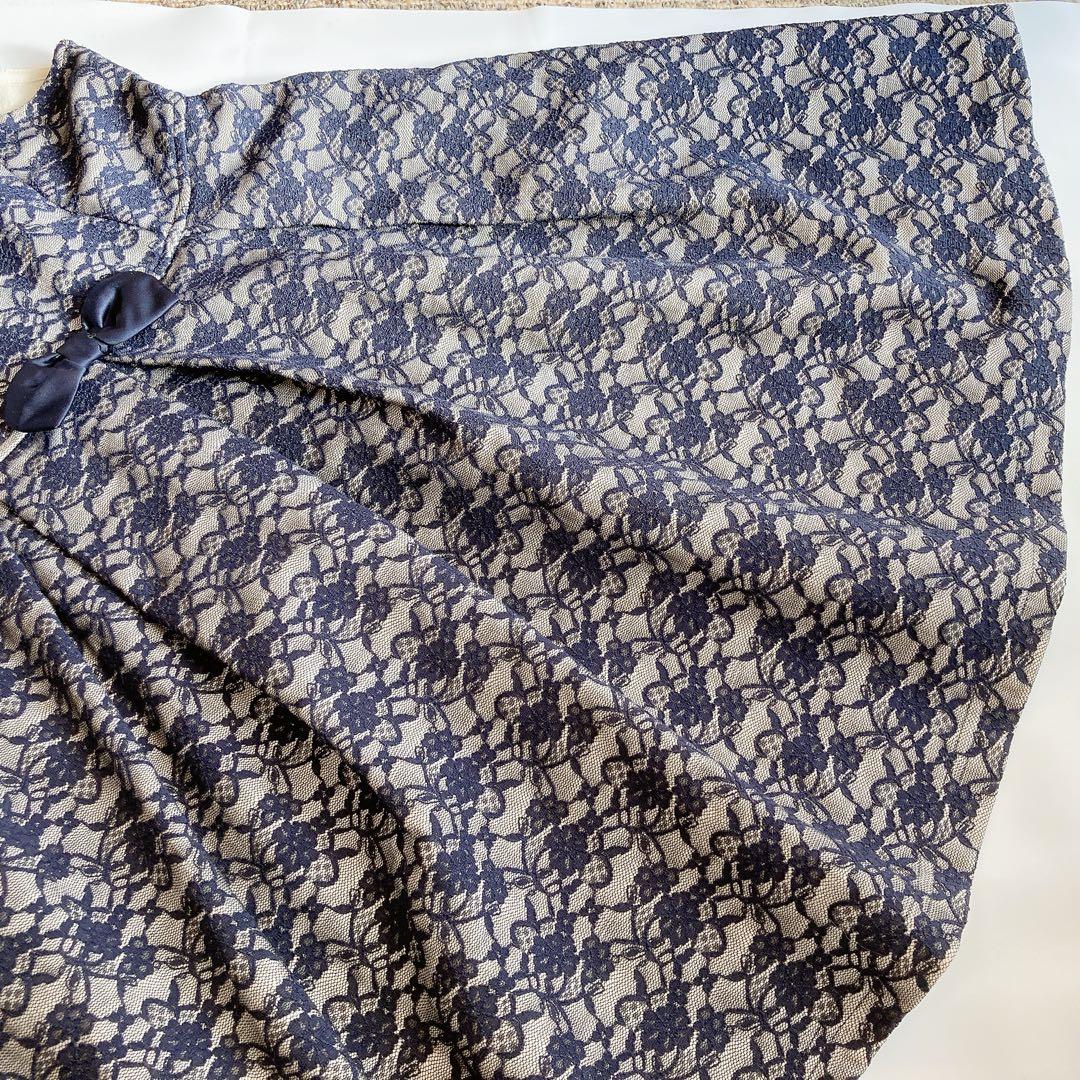 110size ネイビー×レース セレモニー 入学 卒園 フォーマル 女の子