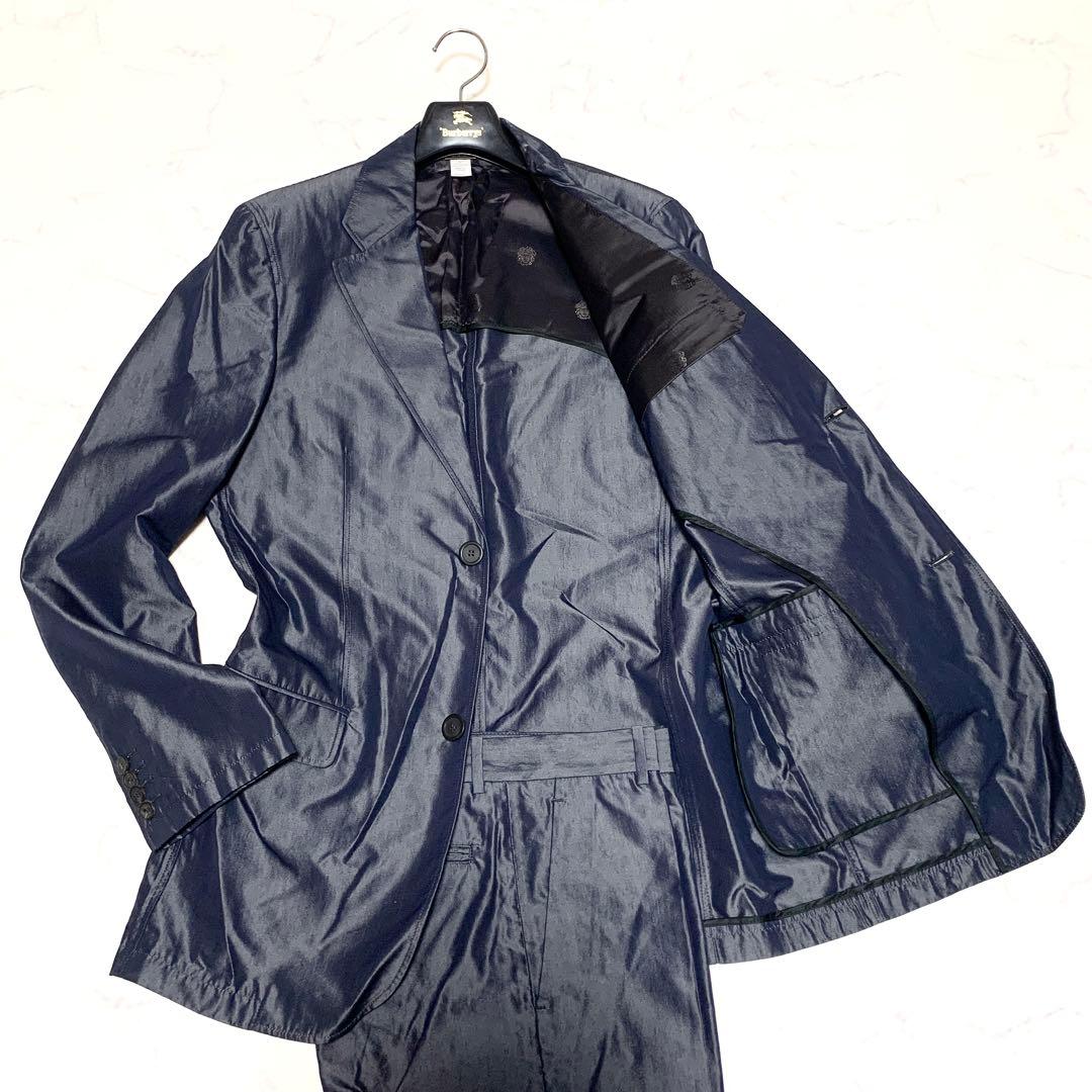 希少 ヴェルサーチ スーツ セットアップ メデューサ ブルー 48 光沢感