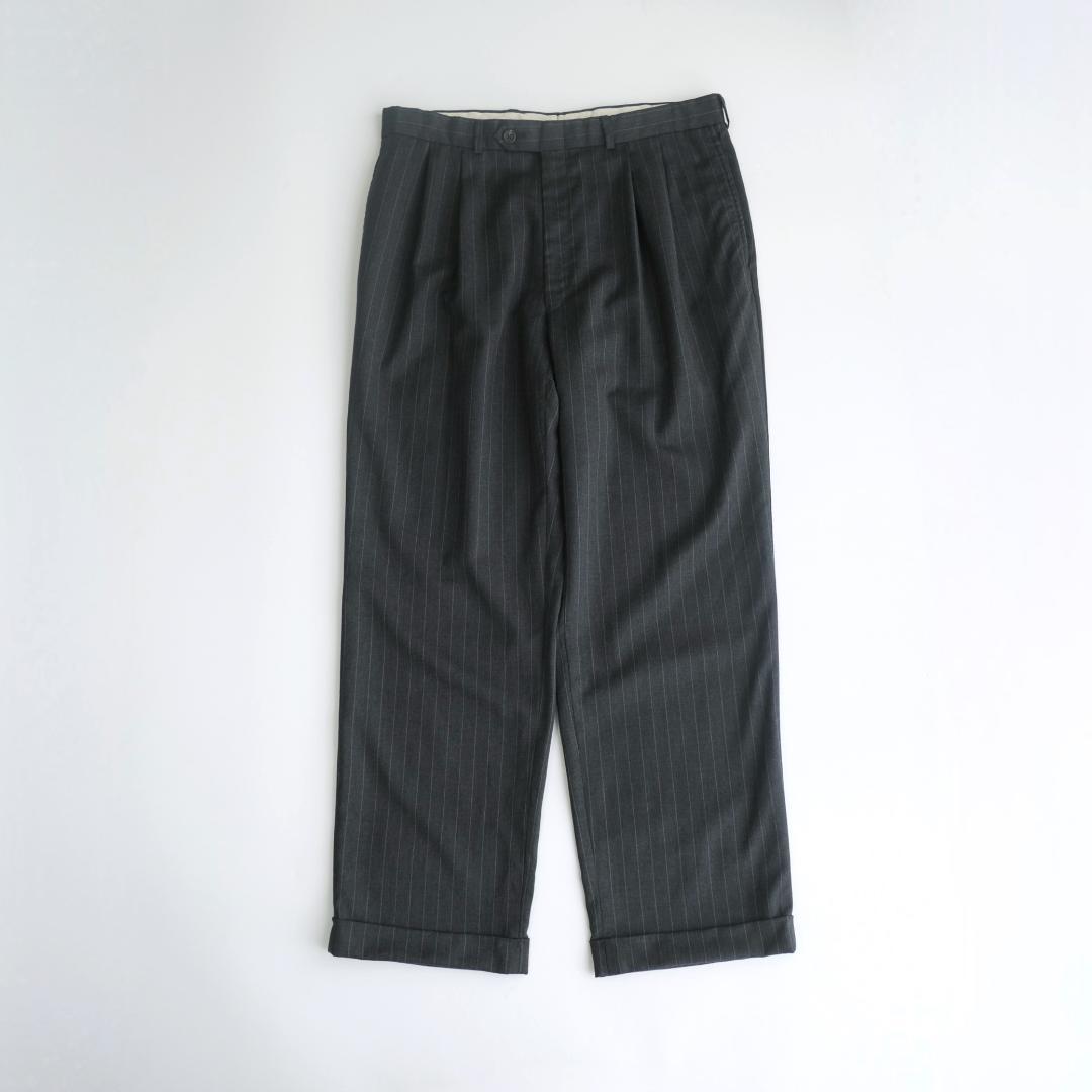 LAUREN RALPH LAUREN ツータックストライプスラックス