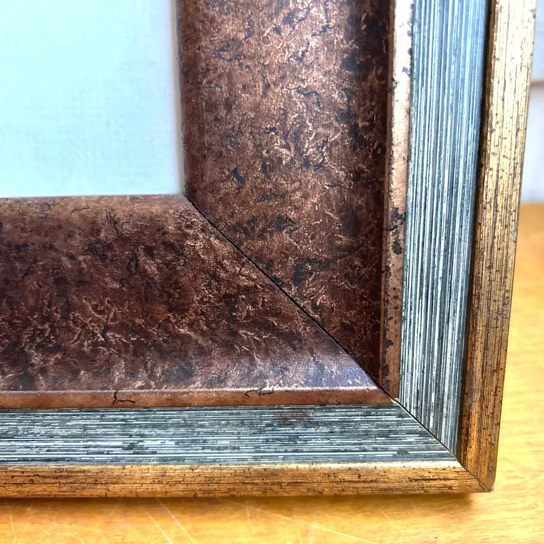 インド　大理石　象嵌細工 螺細　飾り皿　額装