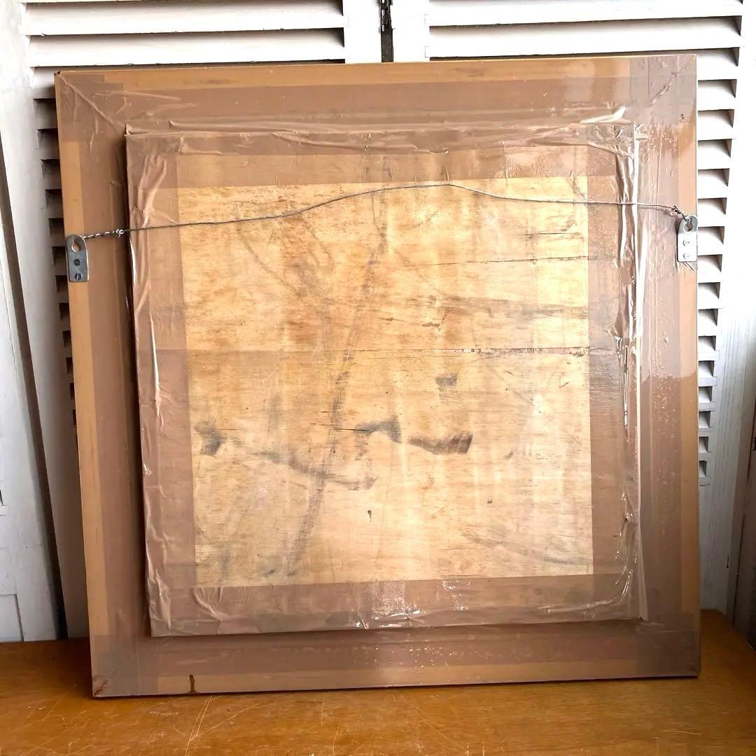 インド　大理石　象嵌細工 螺細　飾り皿　額装