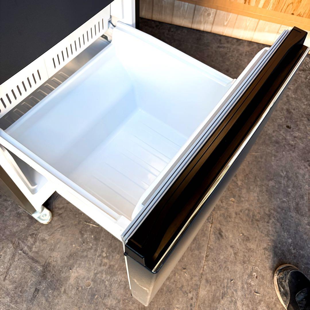 運搬取付無料！チャコールブラック純正Haierおしゃれスリム冷蔵庫！完動超美品！