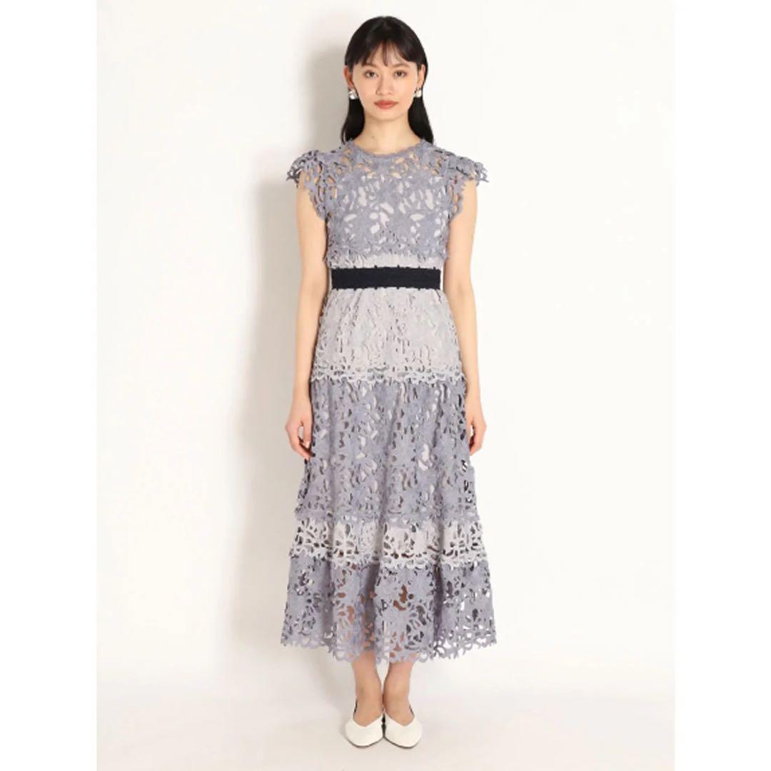 スナイデル SNIDEL カラーブロッキングレースワンピース