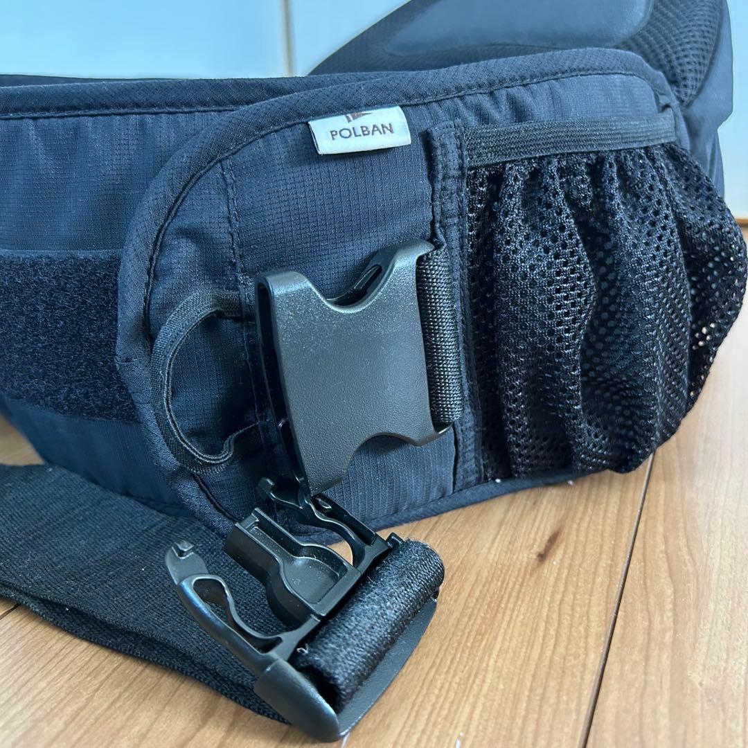 ポルバン　アドバンス ヒップシート　黒　ショルダーベルト付き　新生児　幼児