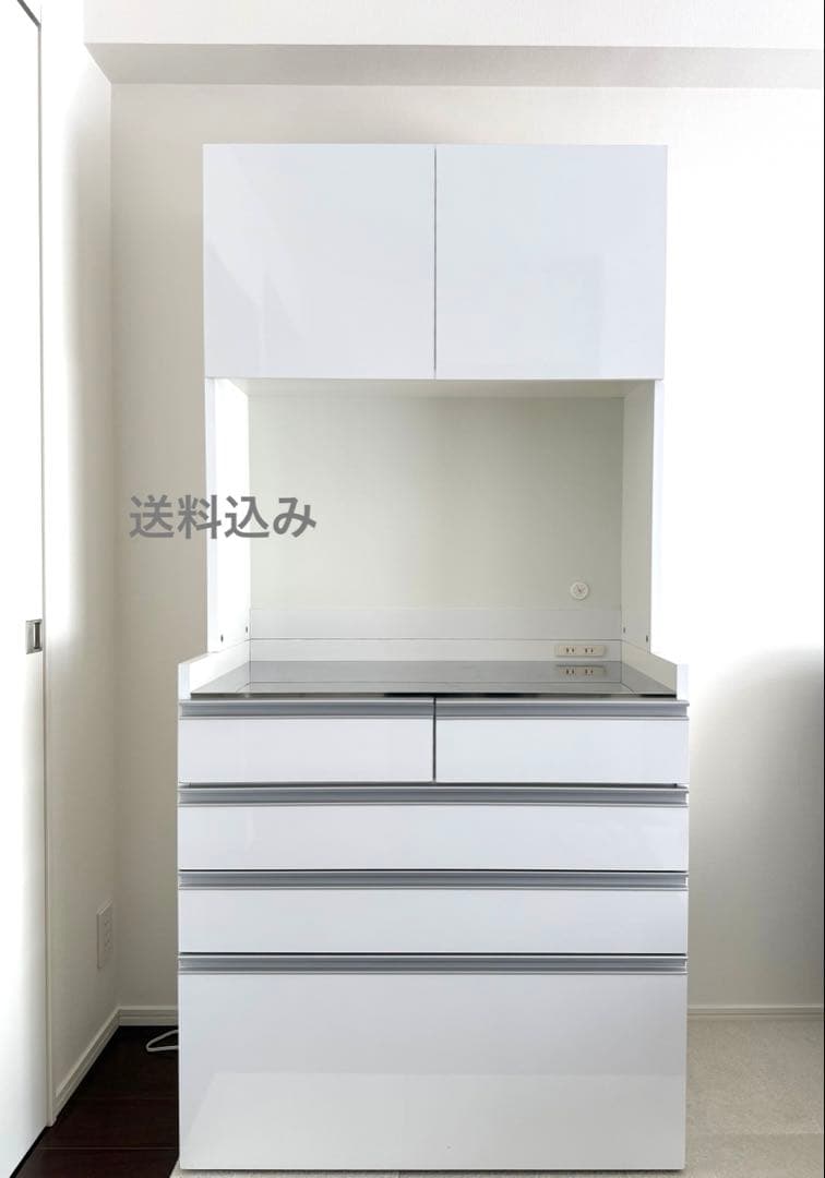 光沢大型レンジ対応ステンレスクリーンキッチン キッチンボード 幅90cm