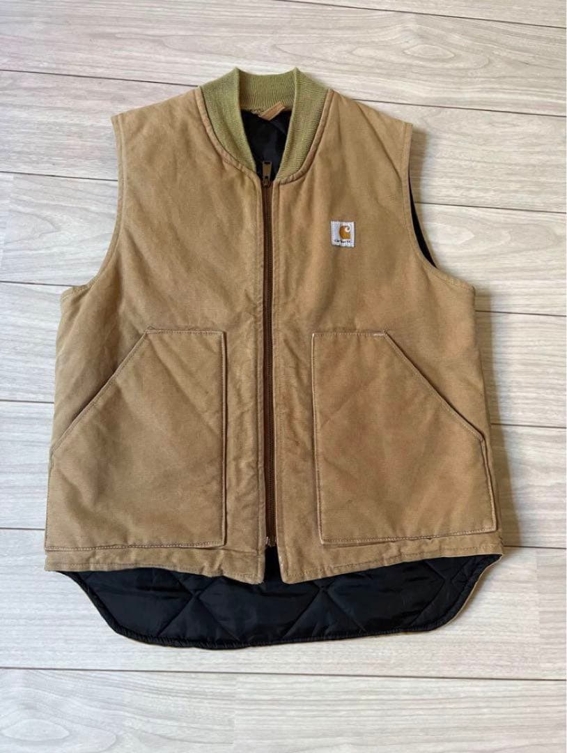 80's USA製Carhartt カーハート ダック ベスト 腰ゴム