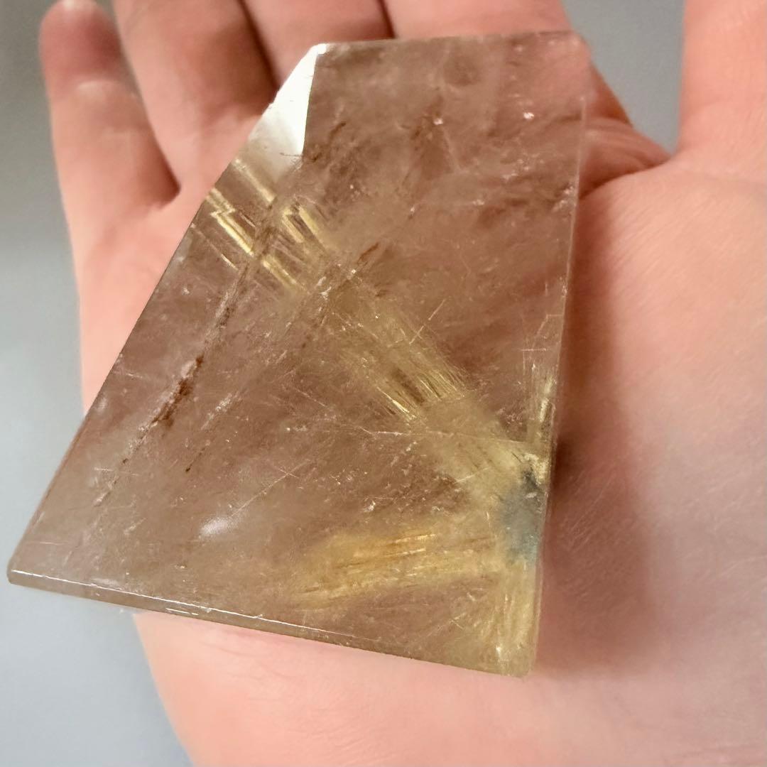 ルチルクォーツセット置物★金運　パワーストーン