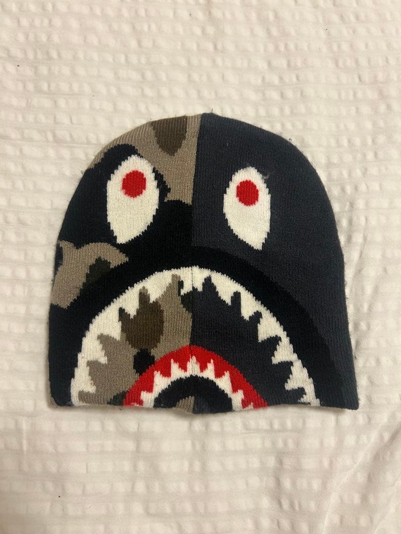 A BATHING APE シャーク ニット帽 ビーニー 正規品 美品