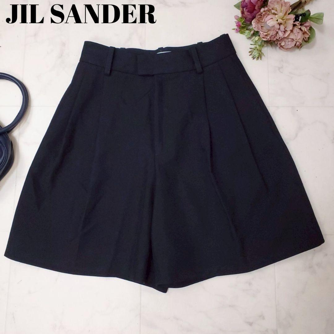 極美品・現行✨ジルサンダー ダブルコットンショートパンツ ブラック タック