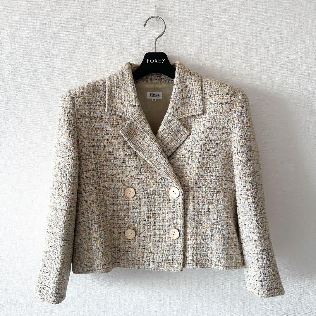 FOXEY フォクシー / ツイード ショート ジャケット 40 ダブル