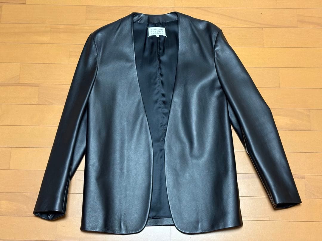 maison margiela マルジェラ ノーカラージャケット 46 レザー