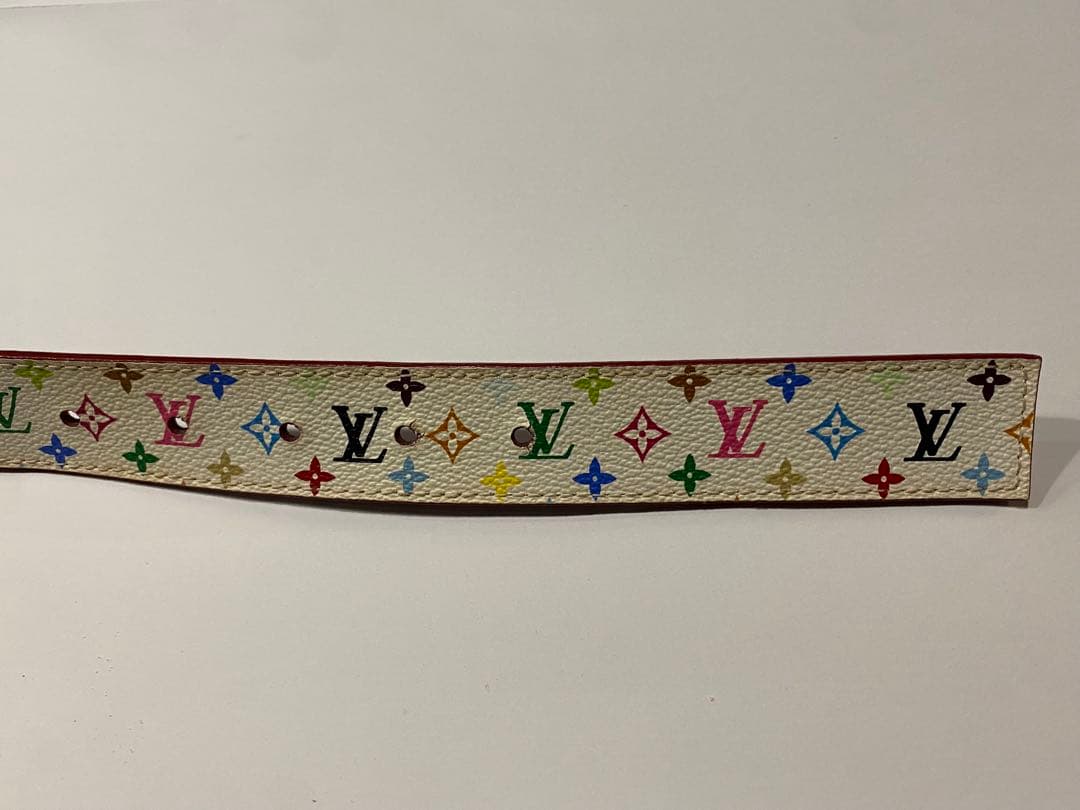 ルイ・ヴィトン モノグラムベルト ホワイト/レッド