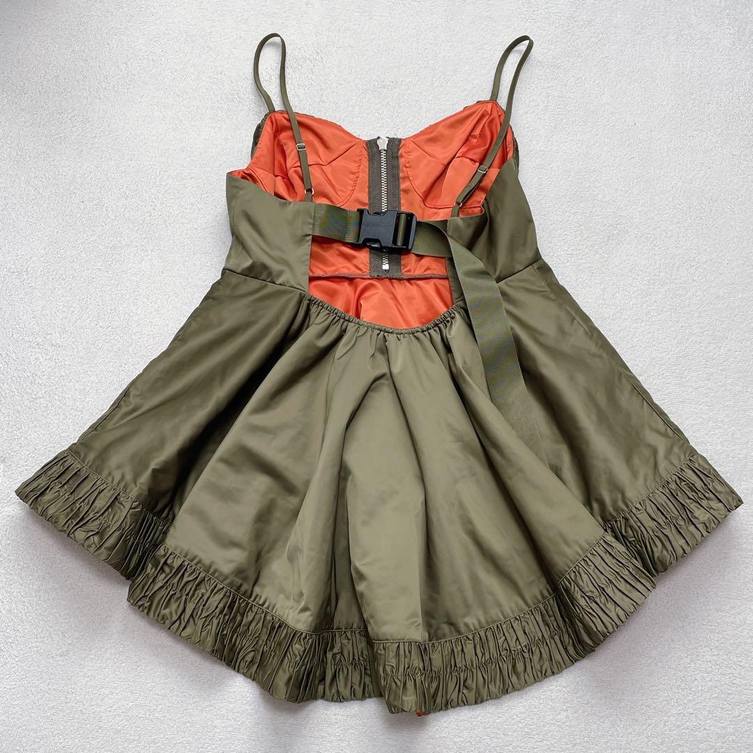 ポピー ミリタリーフレアチュニック F ハーフジップ キャミ レイヤード